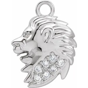 14K White Gold .03 CTW Natural Diamond Leo Dangle