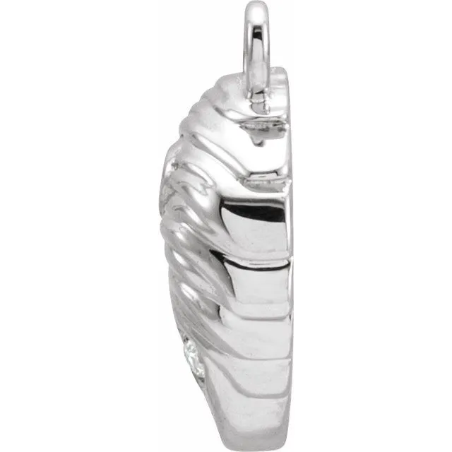14K White Gold .03 CTW Natural Diamond Leo Dangle