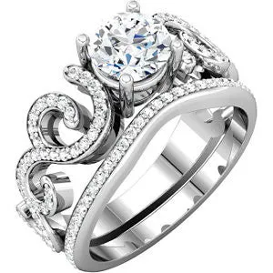 14k White Gold 1/5 CTW Diamond Band, Size 6.75