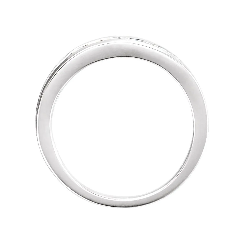 14k White Gold 1.75mm Square 3/4 CTW Diamond Channel Set Band , Size 7