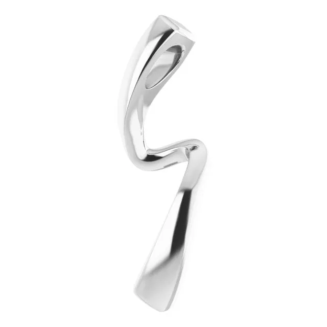 14K White Gold Freeform Pendant