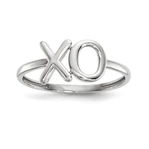 14K White Gold Polished XO Ring