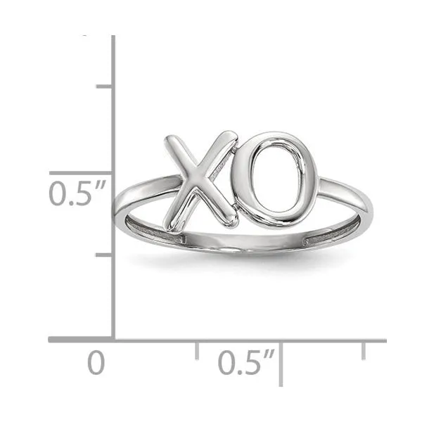 14K White Gold Polished XO Ring