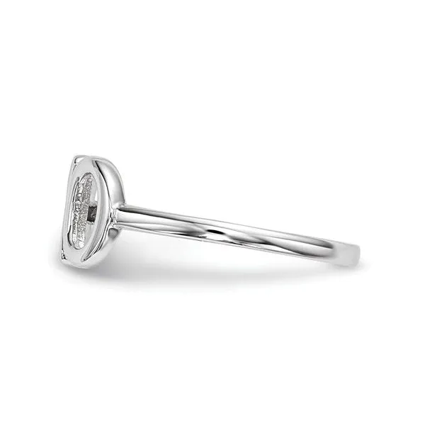 14K White Gold Polished XO Ring