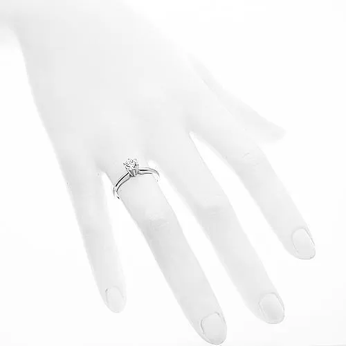 14K White Solid Gold Diamond Solitaire Engagement Ring 0.50 Ctw