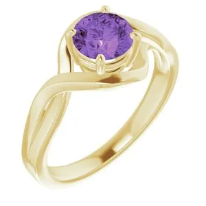 14K Yellow Amethyst Ring