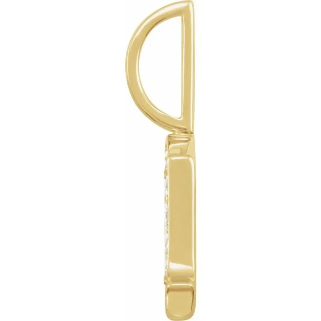 14K Yellow Gold .04 CTW Natural Diamond Gothic Initial T Charm/Pendant