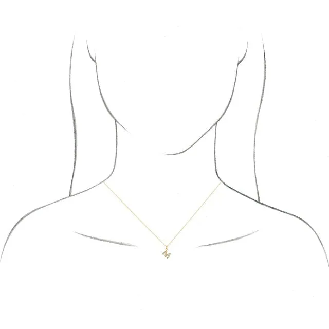 14K Yellow Gold .05 CTW Natural Diamond Petite Initial N 16-18" Necklace
