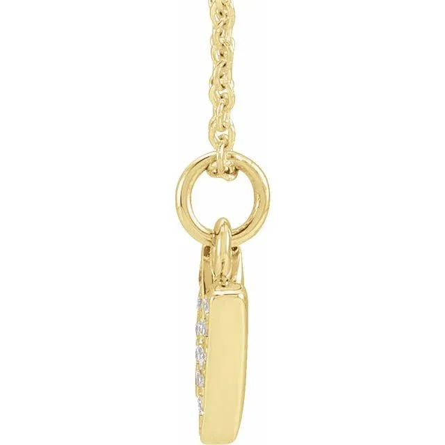 14K Yellow Gold .05 CTW Natural Diamond Petite Initial N 16-18" Necklace