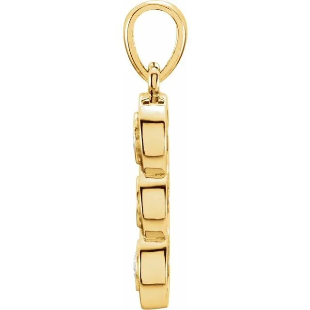 14K Yellow Gold 1/3 CTW Natural Diamond Three-Stone Pendant