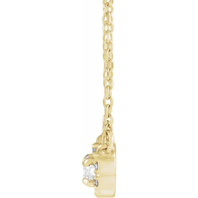 14K Yellow Gold 1/8 CTW Natural Diamond 16" Necklace