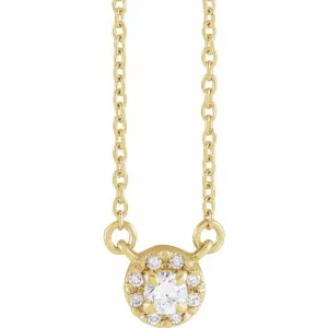 14K Yellow Gold 1/8 CTW Natural Diamond 16" Necklace