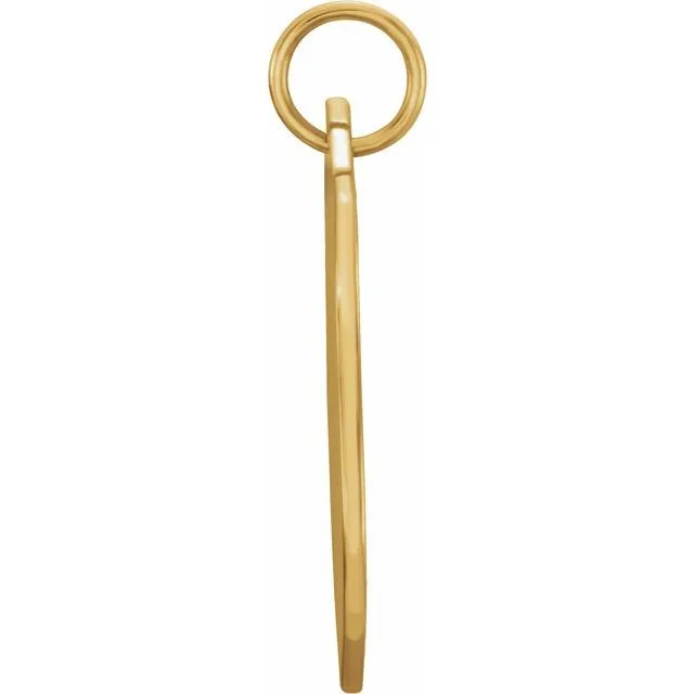 14K Yellow Gold 22.1x14.1 mm Shield Pendant