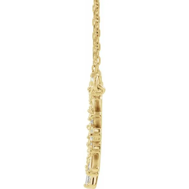 14K Yellow Gold 3/8 CTW Natural Diamond Circle 18" Necklace