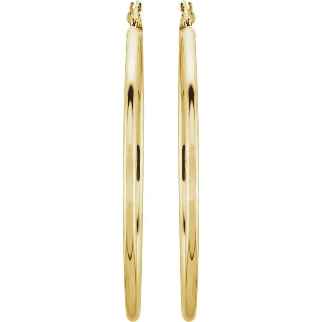 14K Yellow Gold 47 mm Hoop Earrings
