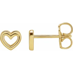 14K Yellow Gold 5.29x5 mm Heart Earrings
