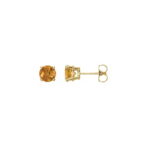 14K Yellow Gold 6 mm Natural Citrine Earrings