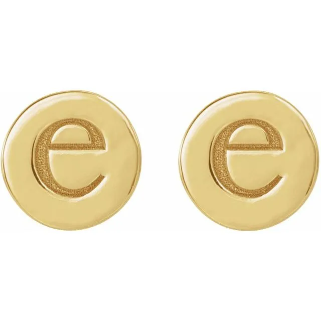 14K Yellow Gold 6.35 mm Engravable Disc Earrings