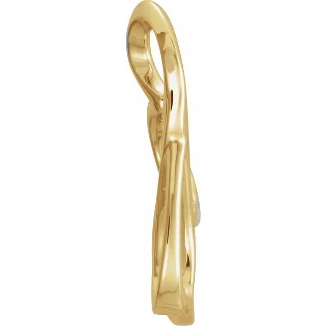 14K Yellow Gold Freeform Slide Pendant