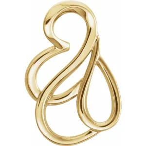 14K Yellow Gold Freeform Slide Pendant