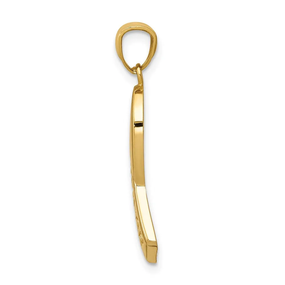 14k Yellow Gold Gold Polished SURVIVOR Ribbon Pendant
