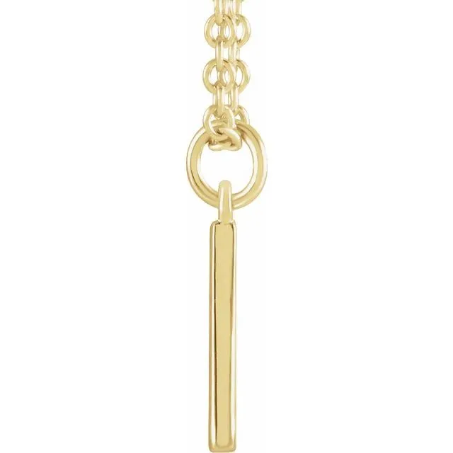 14K Yellow Gold Initial A Dangle 16" Necklace