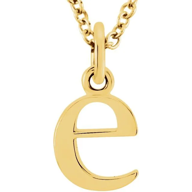 14K Yellow Gold Lowercase Initial e 16" Necklace