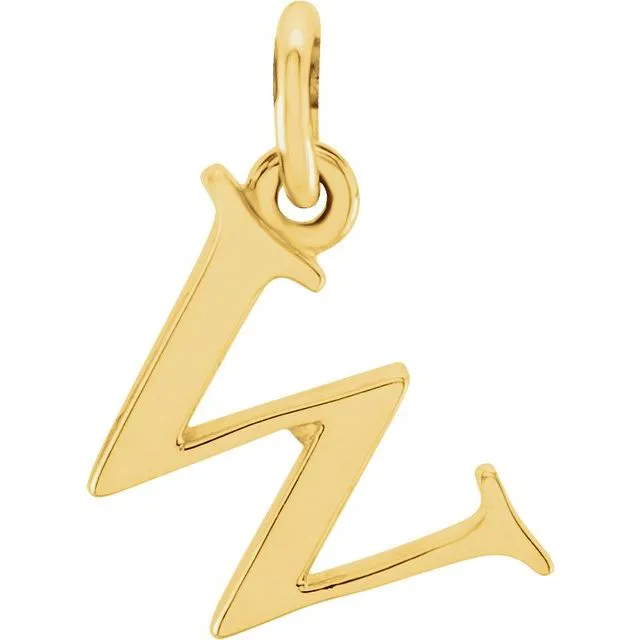 14K Yellow Gold Lowercase Initial W Pendant