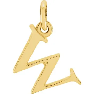 14K Yellow Gold Lowercase Initial W Pendant