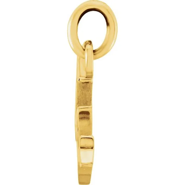 14K Yellow Gold Lowercase Initial W Pendant