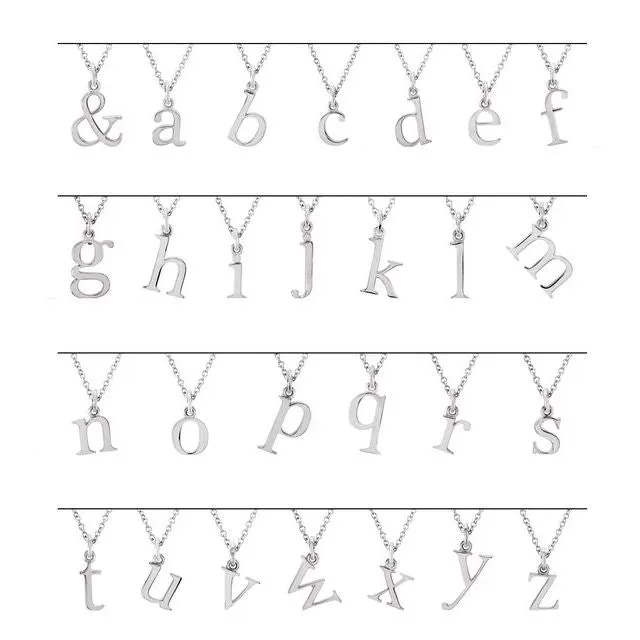 14K Yellow Gold Lowercase Initial W Pendant