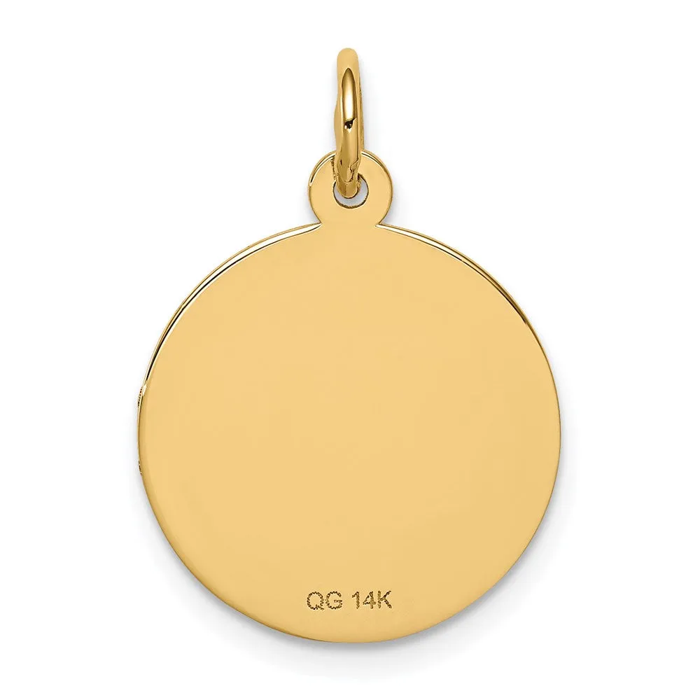 14k Yellow Gold Medical Jewelry Unenameled Pendant