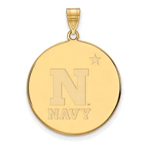 14K Yellow Gold Navy XL Disc Pendant