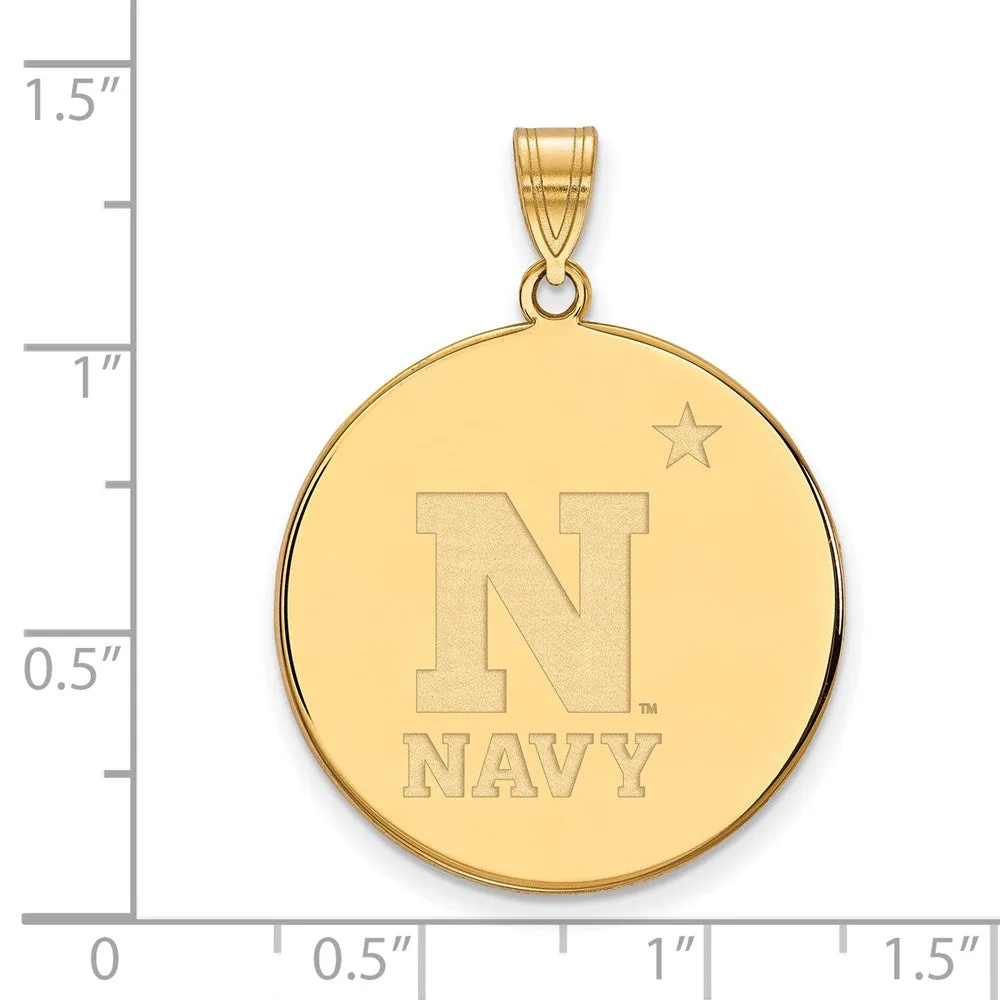14K Yellow Gold Navy XL Disc Pendant