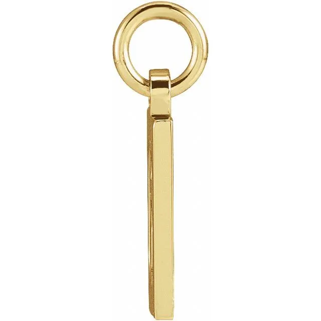14K Yellow Gold Pierced Numeral 6 Dog Tag Pendant