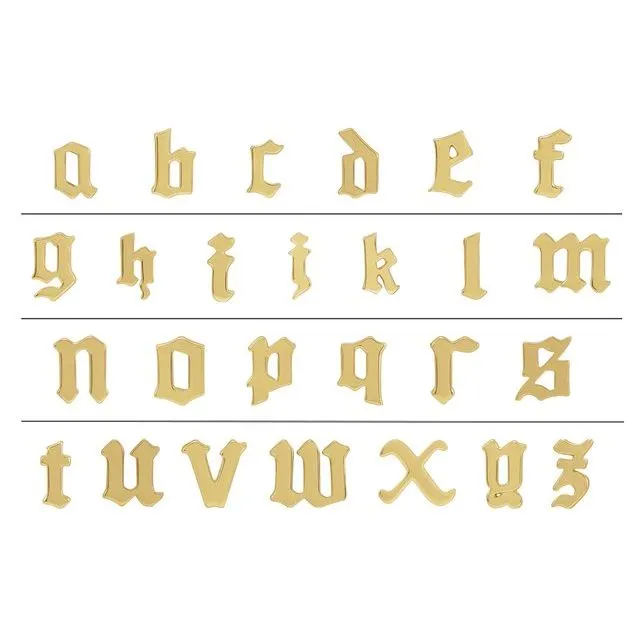 14K Yellow Gold Single Gothic Initial P Earring