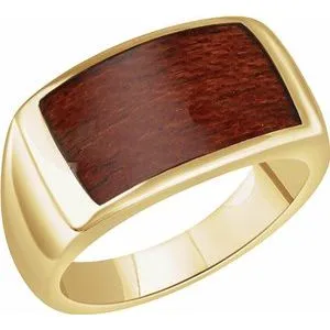 14K Yellow Men's Rectangle Ring