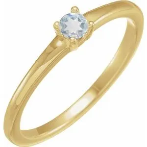 14K Yellow Natural Blue Sheen Moonstone Ring