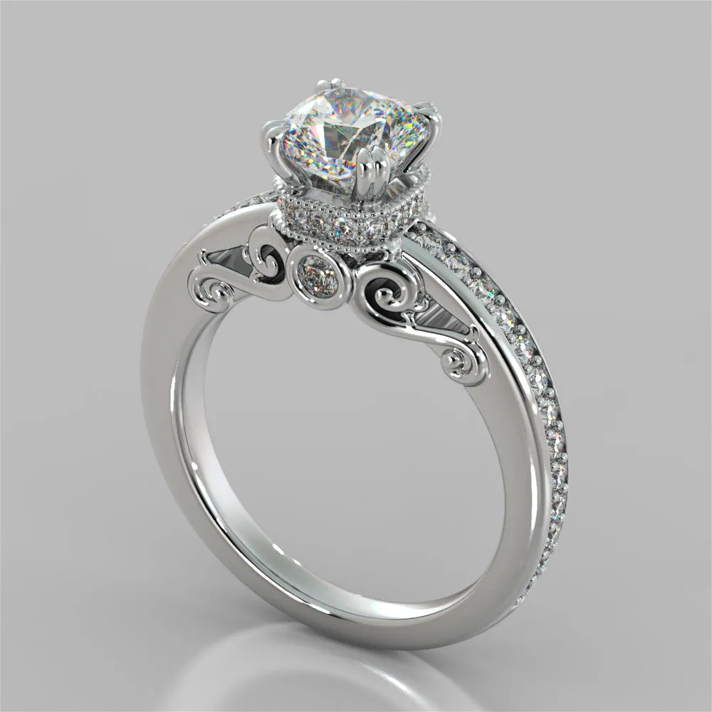 1.5Ct Cushion Cut Lab Grown Diamond VS1 Clarity |  G-Color Engagement Ring in 18K White Gold