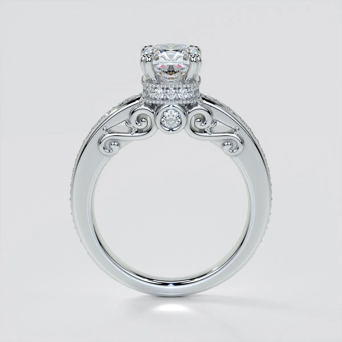 1.5Ct Cushion Cut Lab Grown Diamond VS1 Clarity |  G-Color Engagement Ring in 18K White Gold