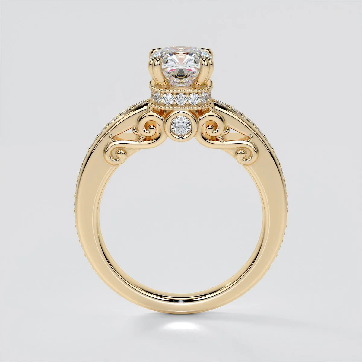 1.5Ct Cushion Cut Lab Grown Diamond VS1 Clarity |  G-Color Engagement Ring in 18K White Gold