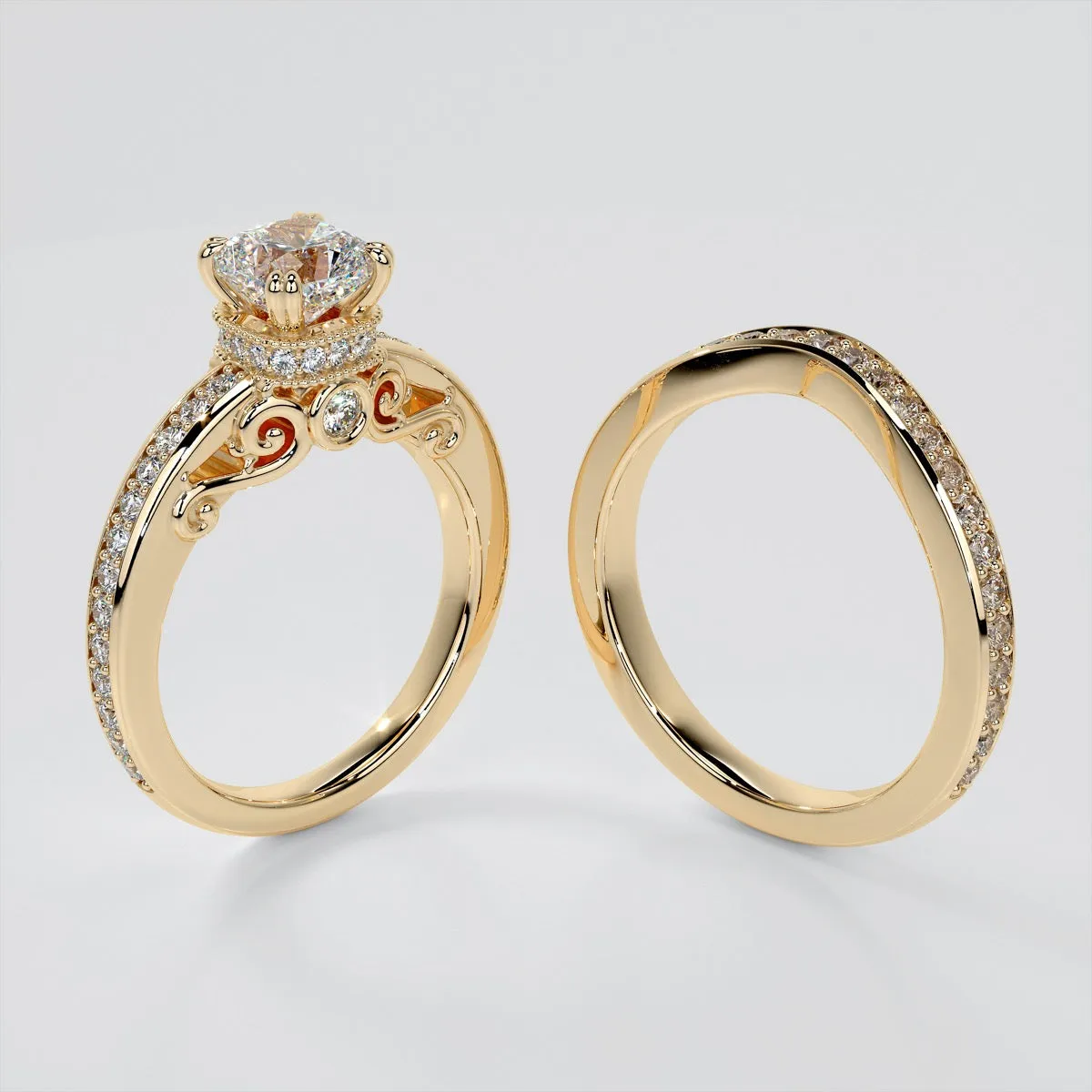 1.5Ct Cushion Cut Lab Grown Diamond VS1 Clarity |  G-Color Engagement Ring in 18K White Gold