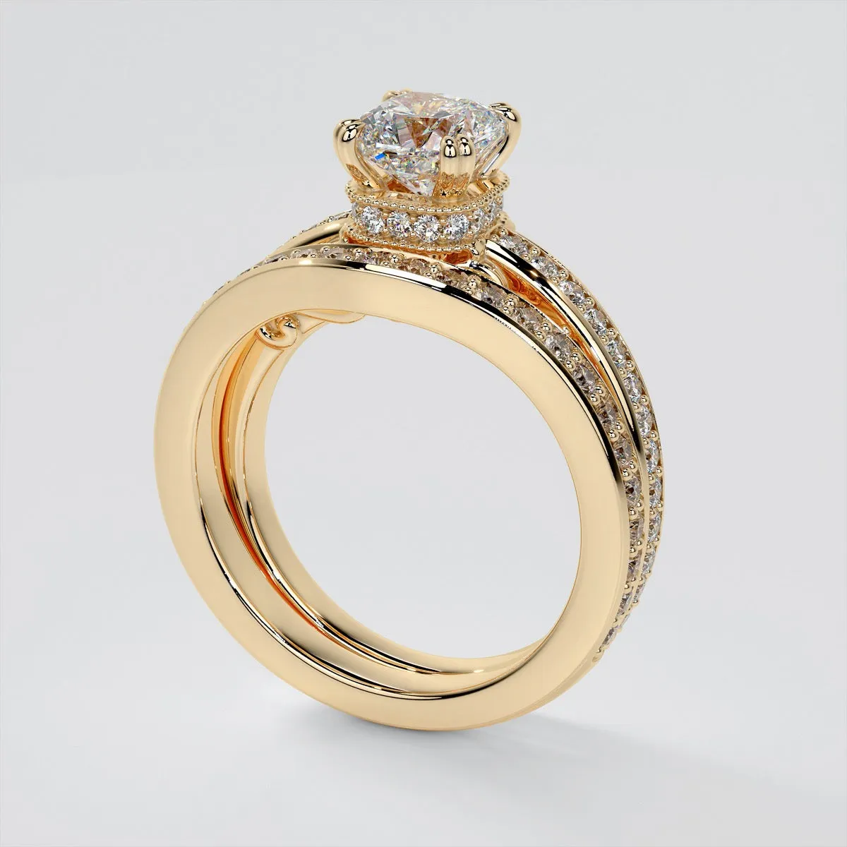 1.5Ct Cushion Cut Lab Grown Diamond VS1 Clarity |  G-Color Engagement Ring in 18K White Gold