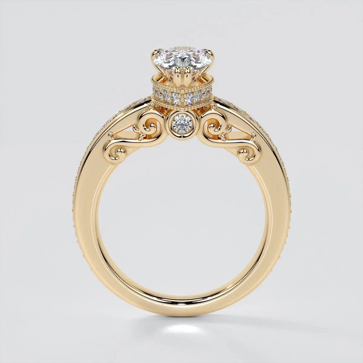 1.5Ct Pear Cut Lab Grown Diamond VS1 Clarity  | G-Color Engagement Ring in 18K White Gold