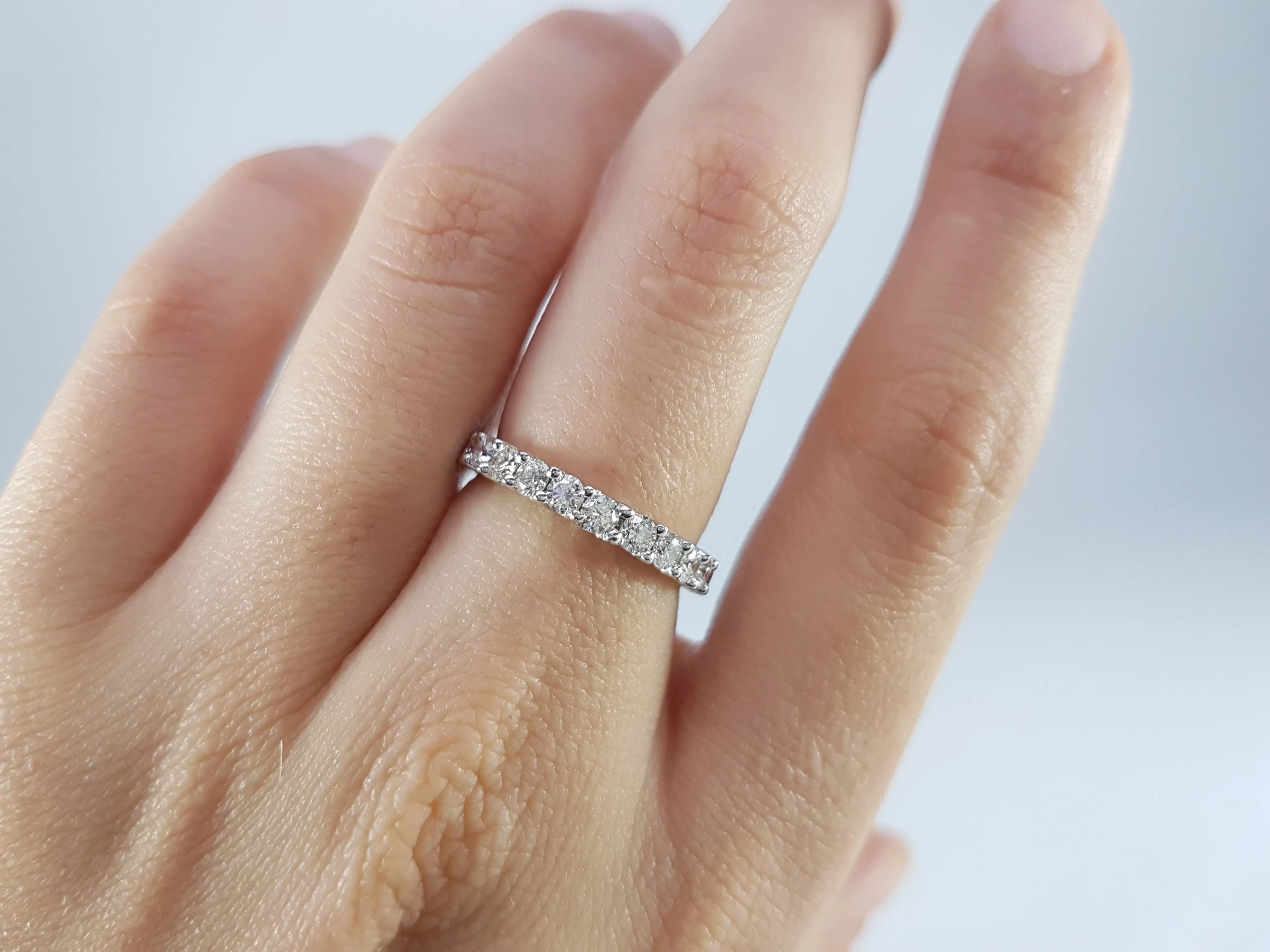 1.68CTW SHARED PRONG ETERNITY DIAMOND BAND SIZE 6.5