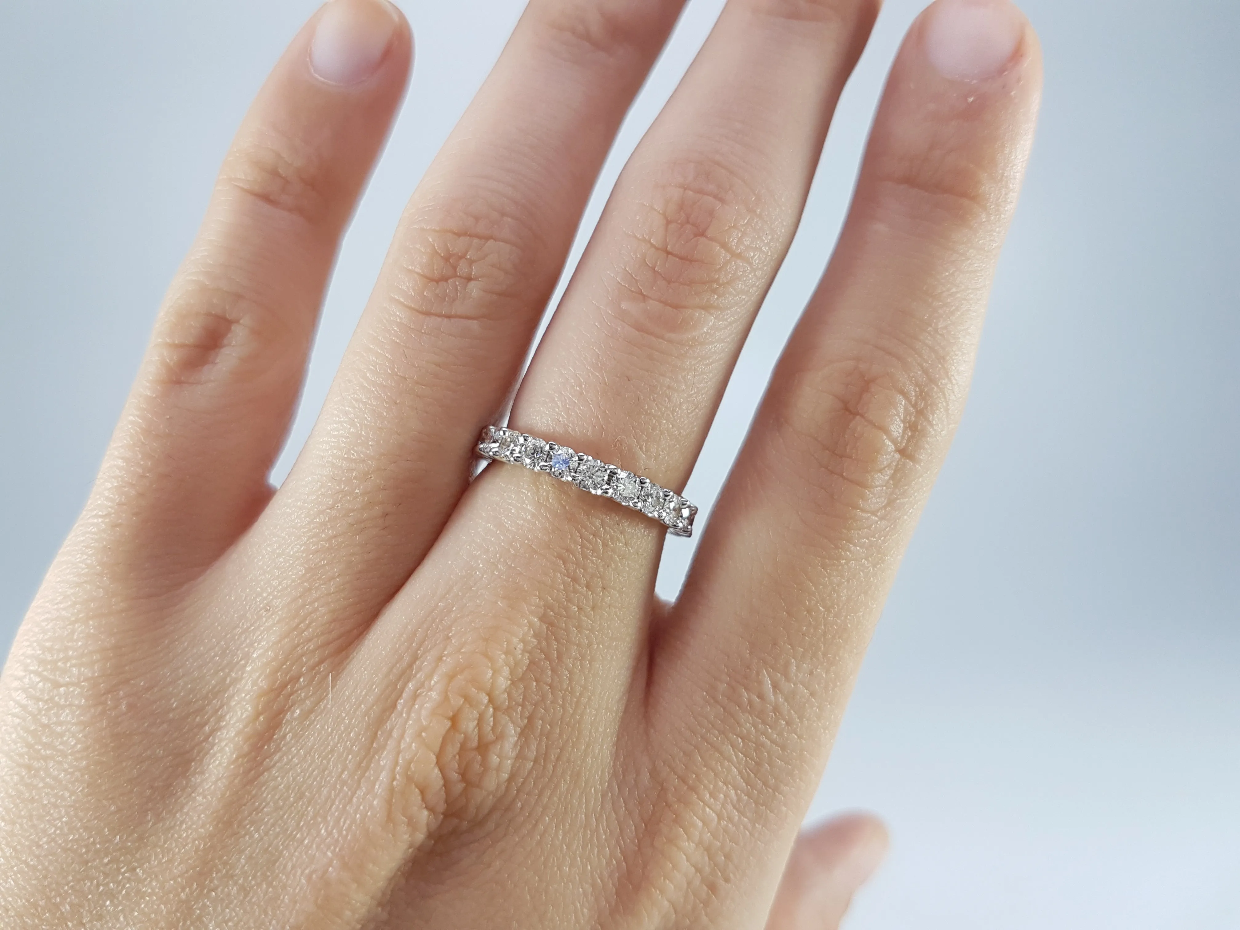 1.68CTW SHARED PRONG ETERNITY DIAMOND BAND SIZE 6.5