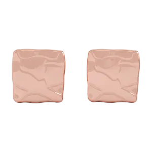 18K Rose Gold Square Studs No Stones