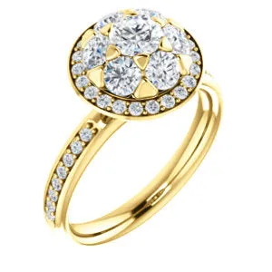 18K Yellow 1 1/3 CTW Diamond Engagement Ring