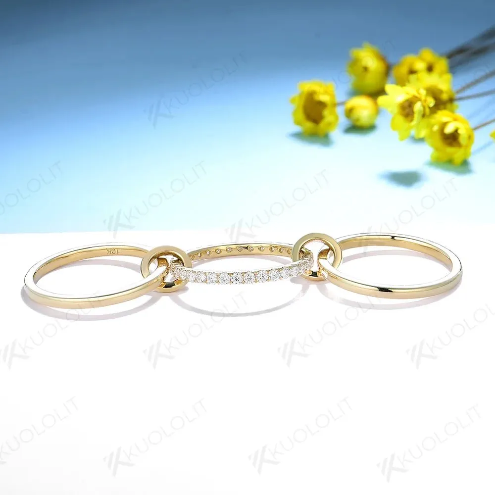 18K Yellow Gold Moissanite Ring for Women Solid Jewelry for Engagement