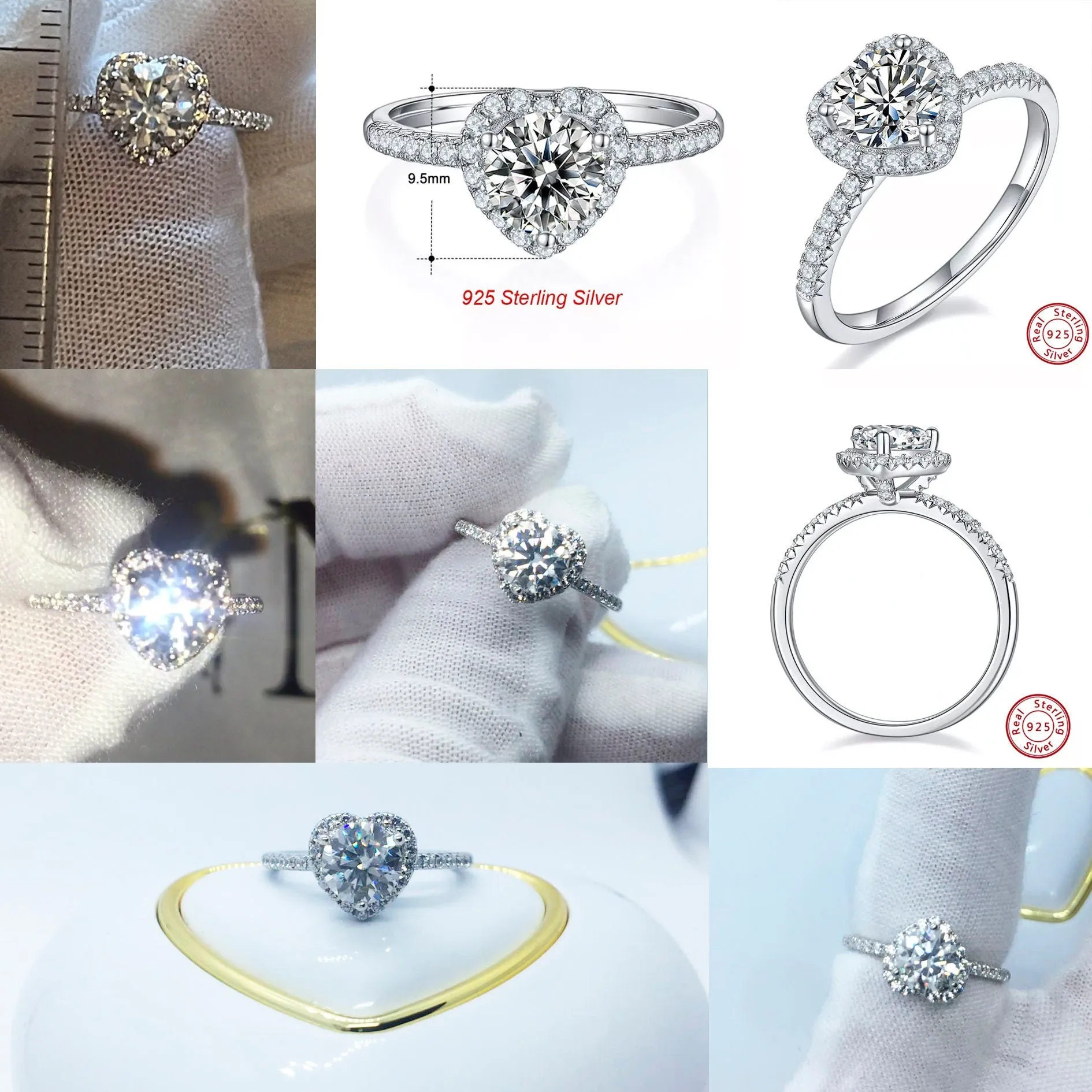 1ct | Womens Engagement Ring | Womens Wedding Ring | Moissanite Ring | Moissanite Engagement Rings | Heart Ring | Diamond Heat Ring | 1 ct